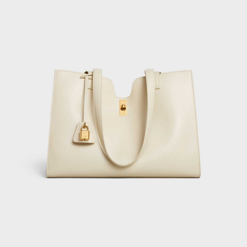 Celine 16 in SMOOTH CALFSKIN Cabas Limestone | CL-593081