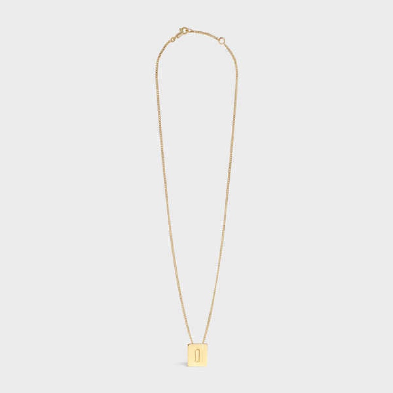 Celine Alphabet I in Brass with Gold finish Necklaces Gold | CL-592272