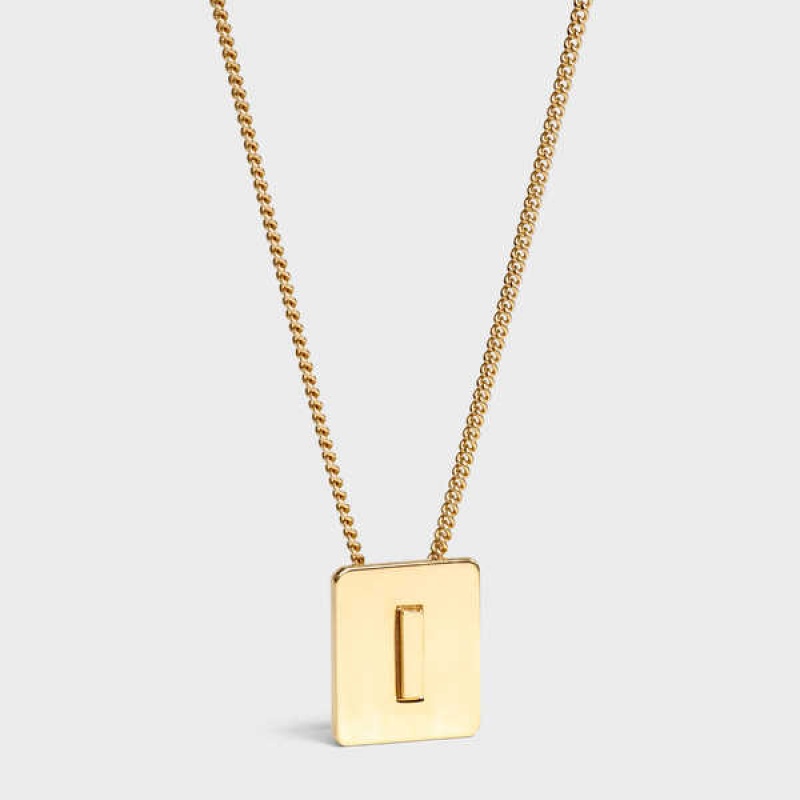 Celine Alphabet I in Brass with Gold finish Necklaces Gold | CL-592272