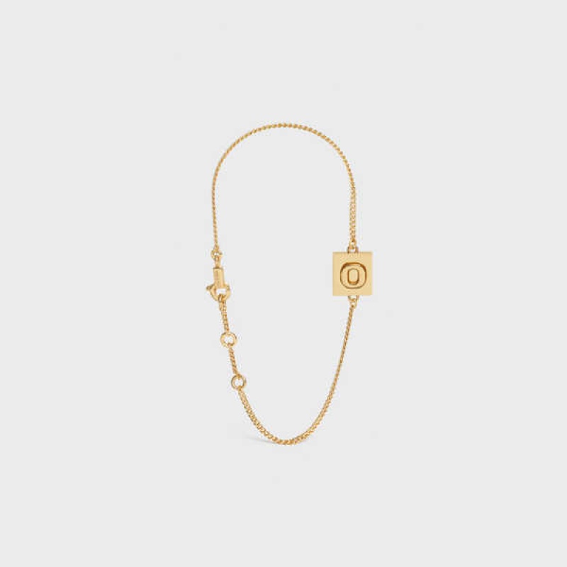 Celine Alphabet O in Brass with Gold finish Bracelets Gold | CL-592233