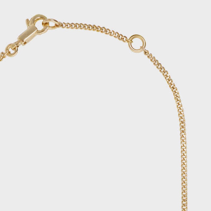 Celine Alphabet Y in Brass with Gold finish Necklaces Gold | CL-592288