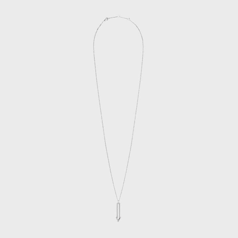 Celine Arrow in Brass with Rhodium Finish and Crystals Necklaces Crystal | CL-591667