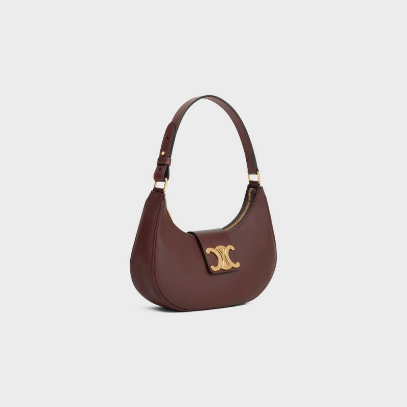 Celine Ava Soft Bag in Smooth Calfskin Triomphe Chestnut | CL-593173