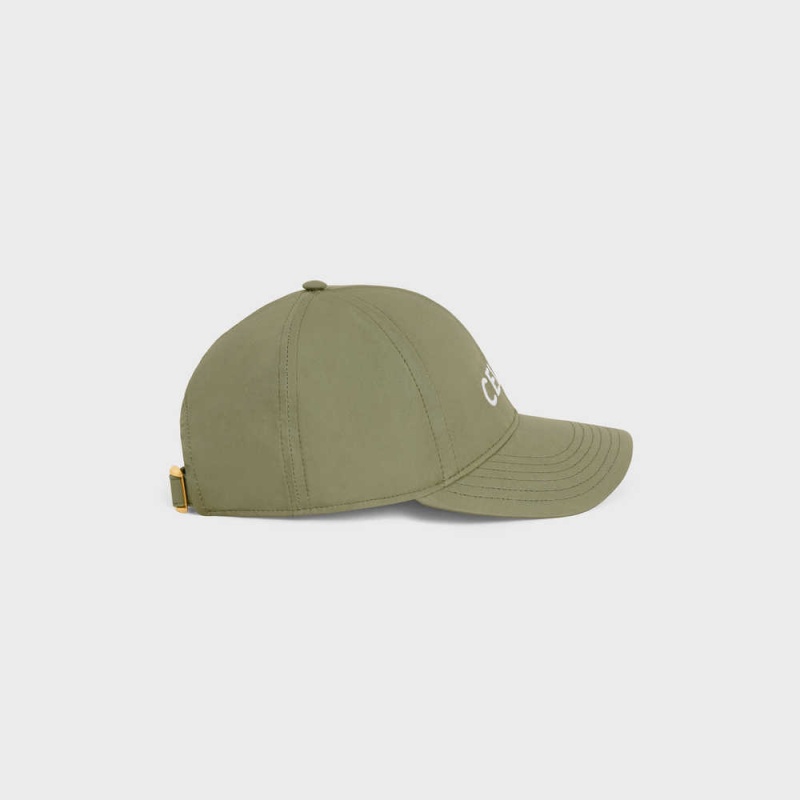 Celine BASEBALL IN COTTON Cap VERT GRISE | CL-592364