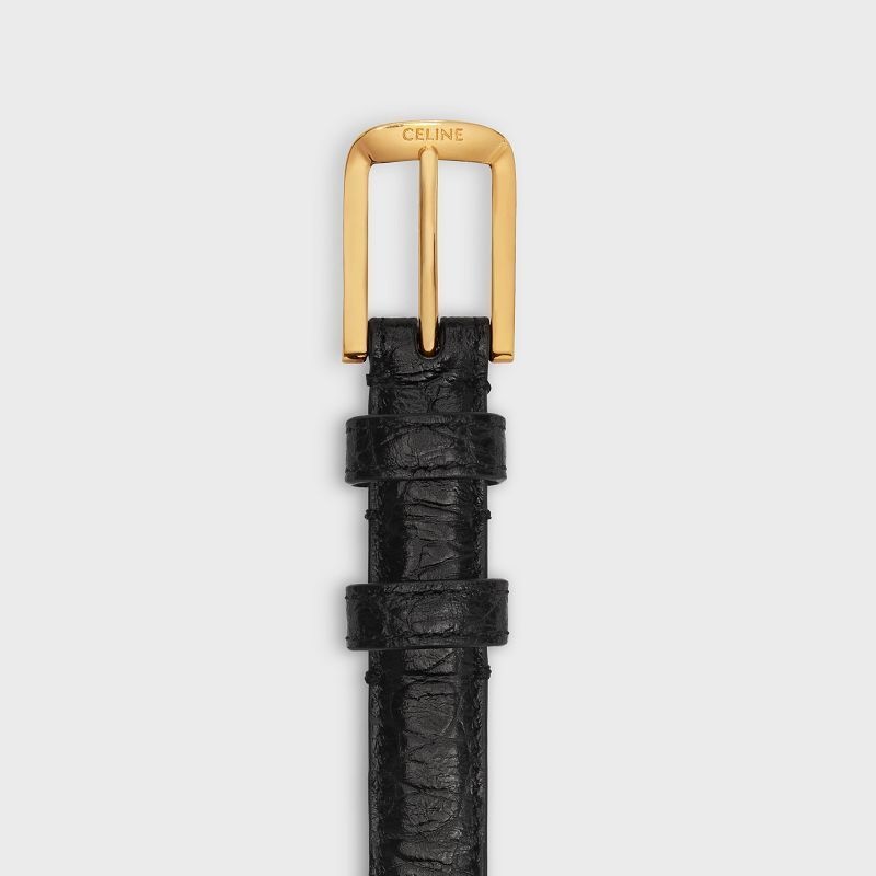 Celine BC-01 18MM in CROCODILE EMBOSSED CALFSKIN Belts Black | CL-591773