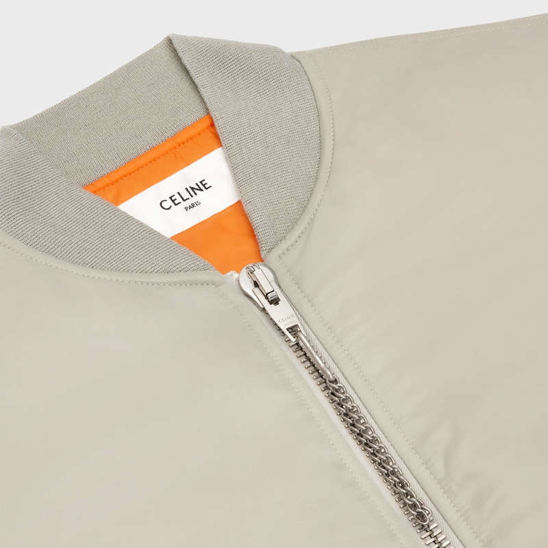 Celine BOMBER IN NYLON TWILL Blousons Light Grey | CL-591959