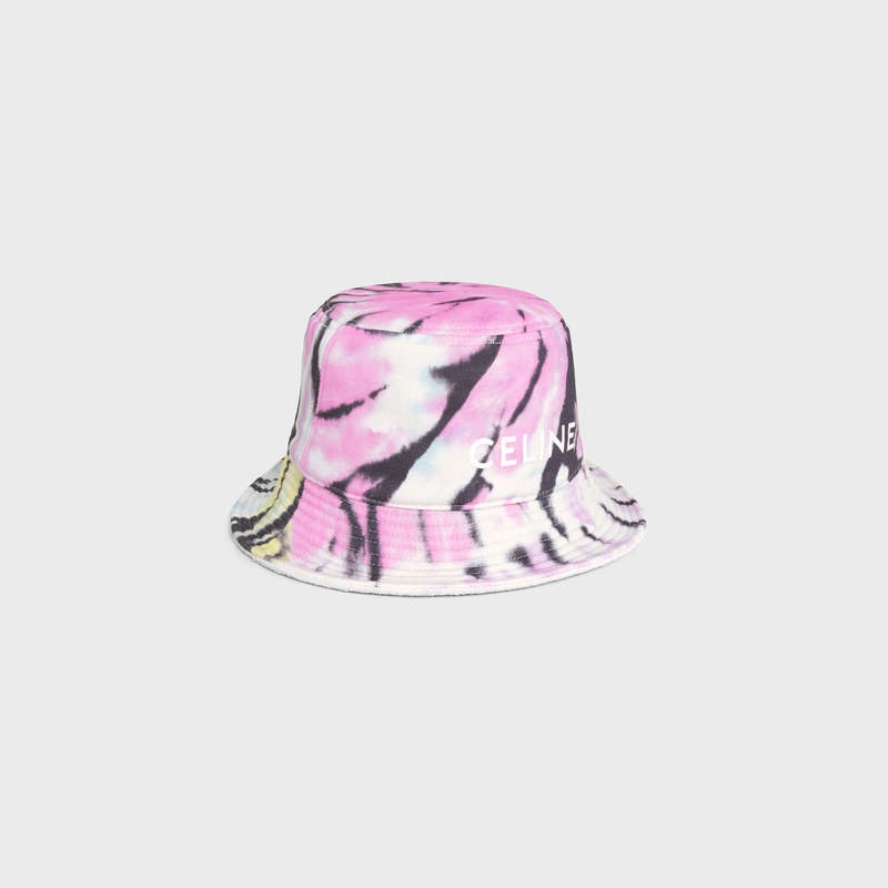 Celine BUCKET IN COTTON FLEECE Hat Multicolor pastel/ off white | CL-591709