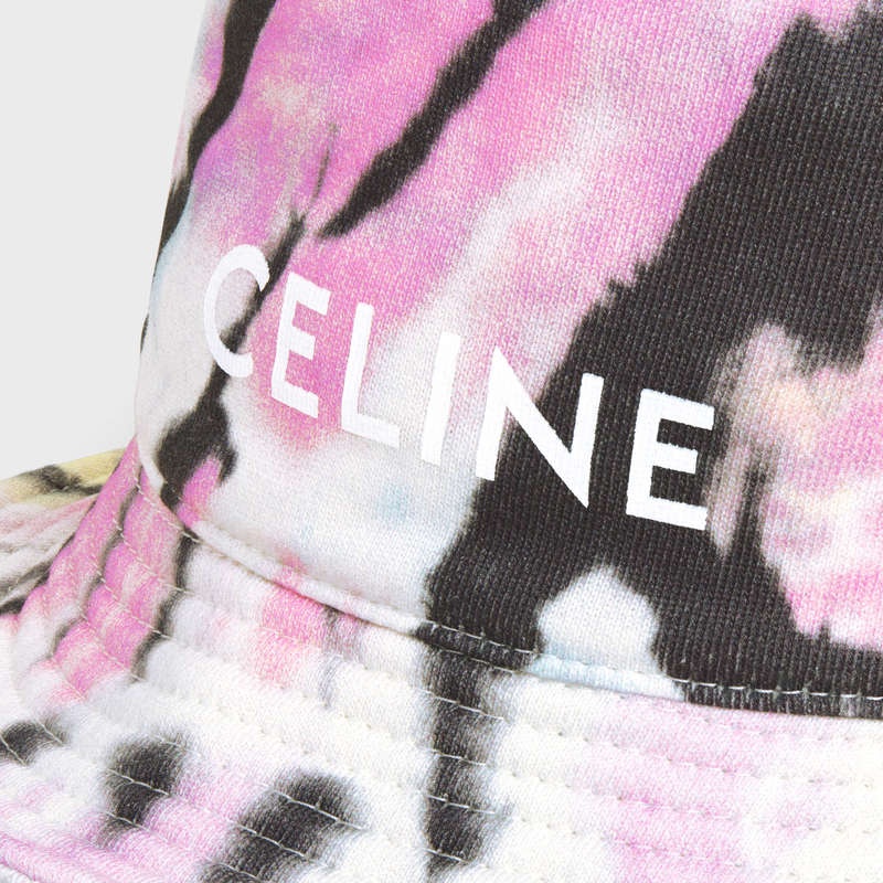 Celine BUCKET IN COTTON FLEECE Hat Multicolor pastel/ off white | CL-591709