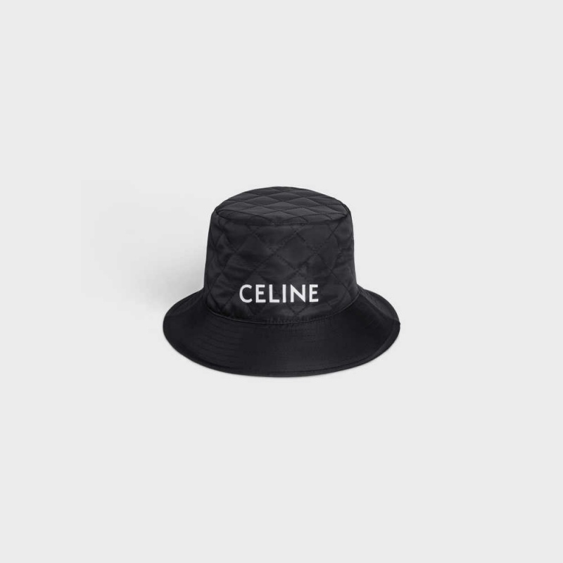 Celine BUCKET IN NYLON TWILL Hat Black | CL-592350