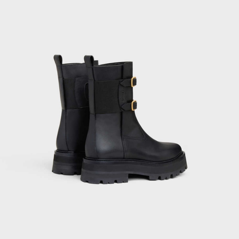 Celine BULKY BUCKLED MEDIUM in Calfskin Boots Black | CL-592504