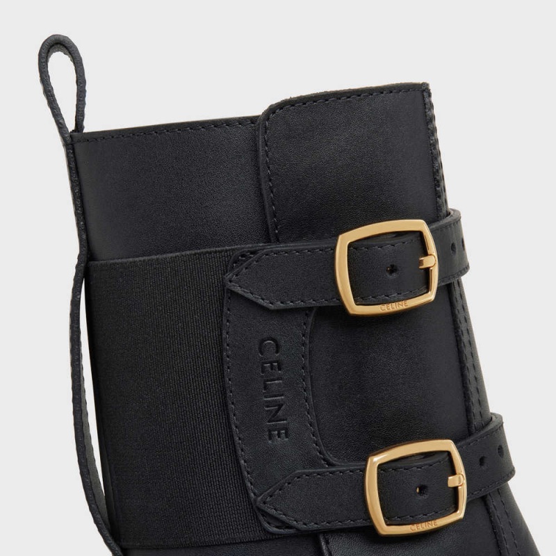 Celine BULKY BUCKLED MEDIUM in Calfskin Boots Black | CL-592504