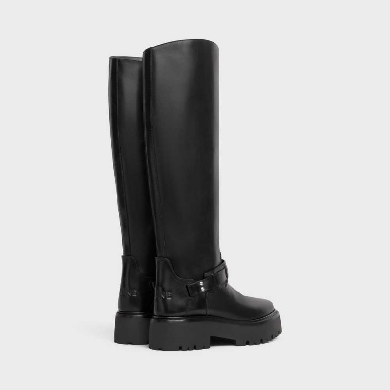 Celine BULKY HIGH WITH HARNESS in Calfskin Boots Black | CL-592513