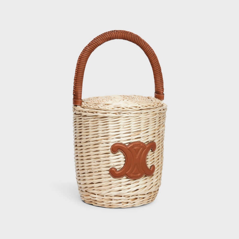 Celine Basket in Wicker and calfskin Panier Tan | CL-593068