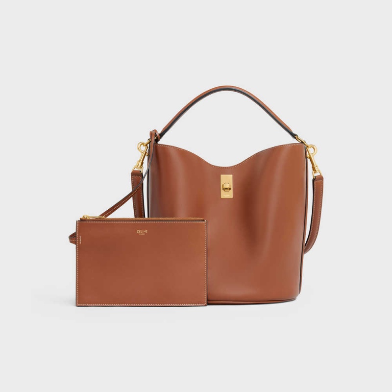 Celine Bucket Bag in Smooth Calfskin 16 Tan | CL-593256