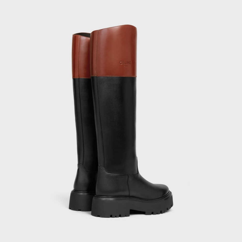 Celine Bulky high in calfskin Boots Black / Brown | CL-592512