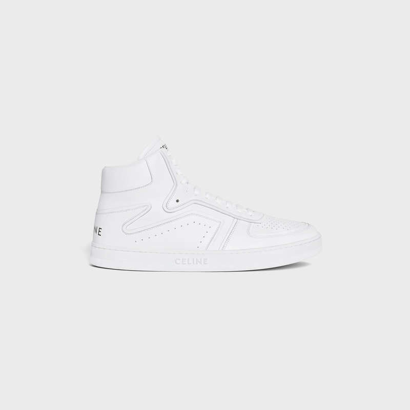 Celine C01 Z TRAINER HIGH in CALFSKIN Sneakers Optic White | CL-591911