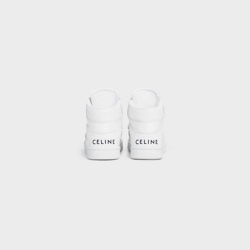 Celine C01 Z TRAINER HIGH in CALFSKIN Sneakers Optic White | CL-592541