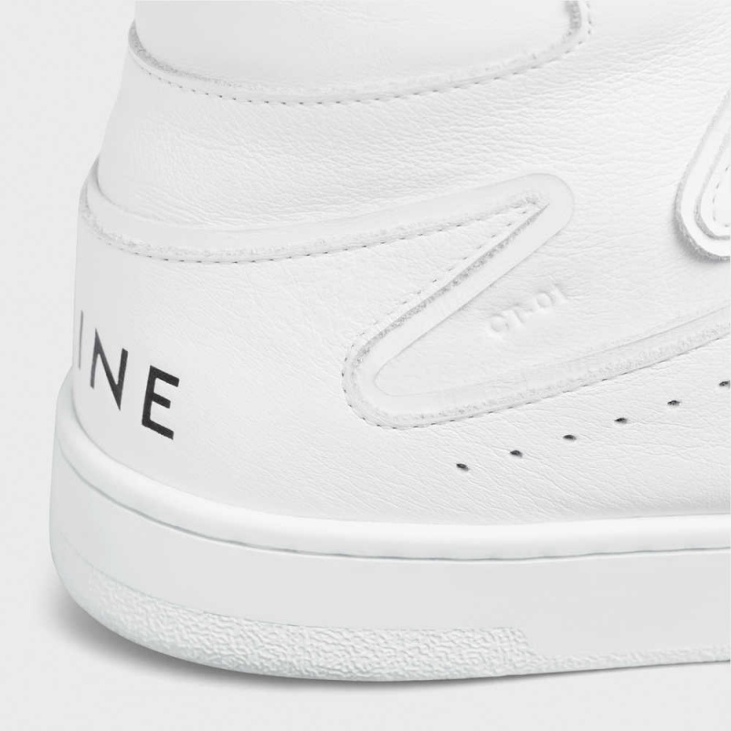 Celine C01 Z TRAINER HIGH in CALFSKIN Sneakers Optic White | CL-592541