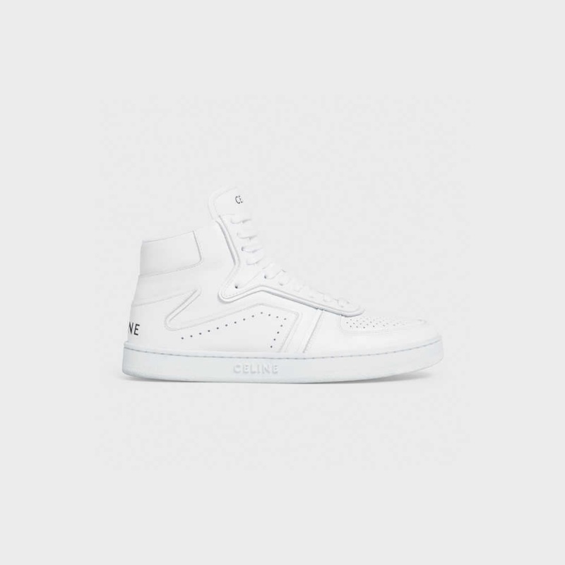 Celine C01 Z TRAINER HIGH in CALFSKIN Sneakers Optic White | CL-592541