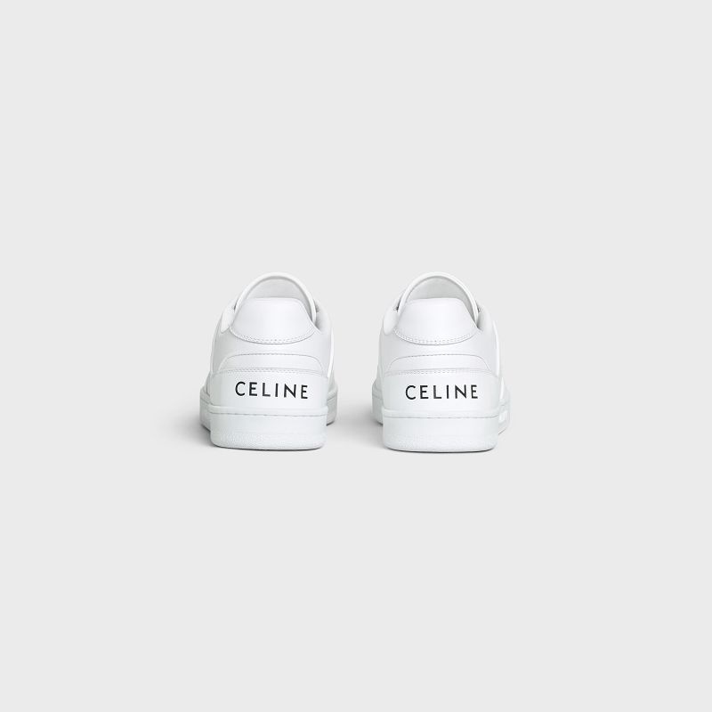 Celine C04 TRAINER LOW LACE-UP in CALFSKIN Sneakers Optic White | CL-591906