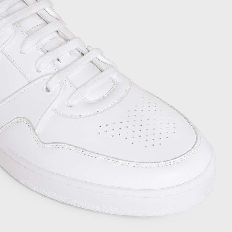 Celine C04 TRAINER LOW LACE-UP in CALFSKIN Sneakers Optic White | CL-591906