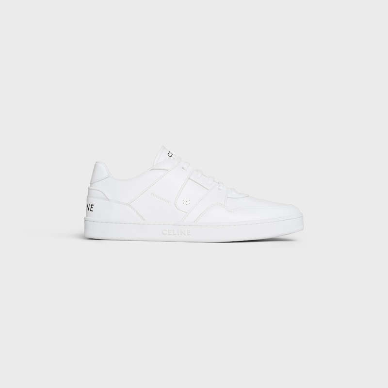 Celine C04 TRAINER LOW LACE-UP in CALFSKIN Sneakers Optic White | CL-591906