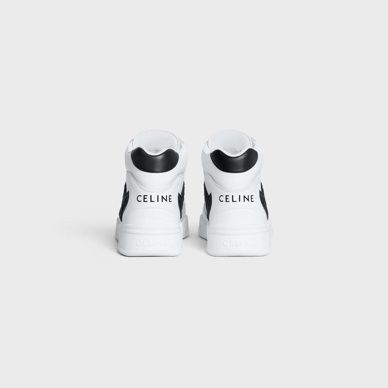 Celine C06 HIGH in CALFSKIN Sneakers Optic White / Black | CL-591909