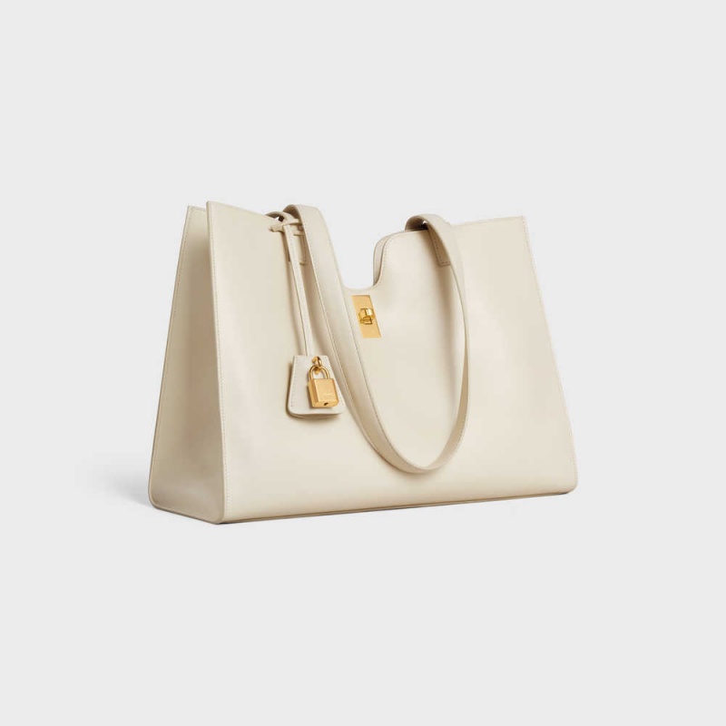 Celine CABAS in SMOOTH CALFSKIN 16 Limestone | CL-593252