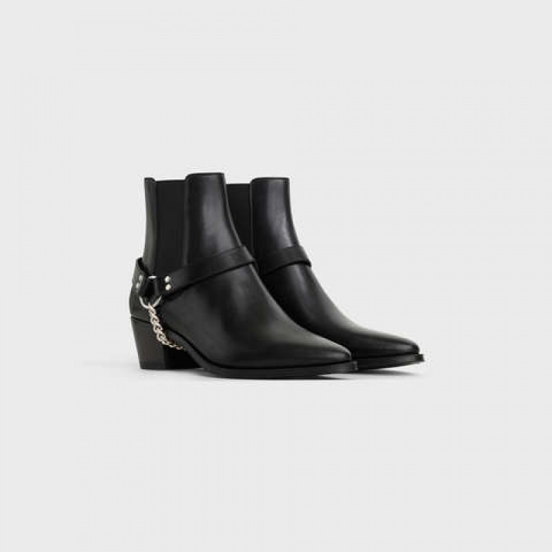 Celine CAMARGUE Biker chelsea in Calfskin Boots Black | CL-591866