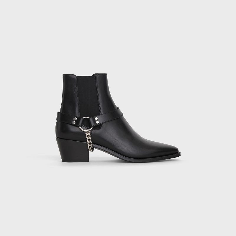 Celine CAMARGUE Biker chelsea in Calfskin Boots Black | CL-591866