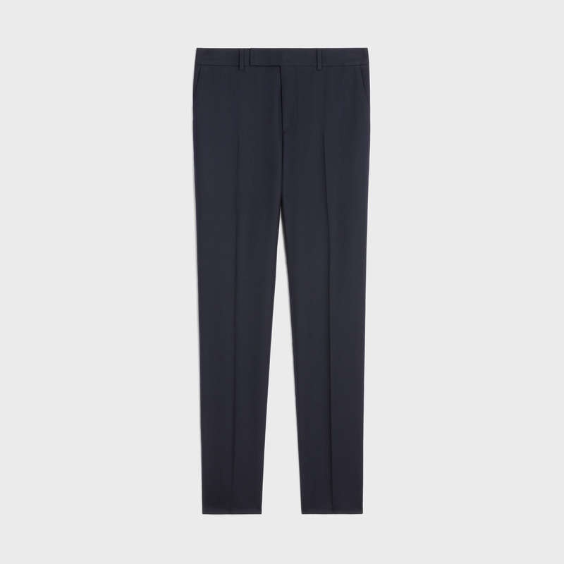 Celine CLASSIC IN WOOL GABARDINE Trousers Navy | CL-592021