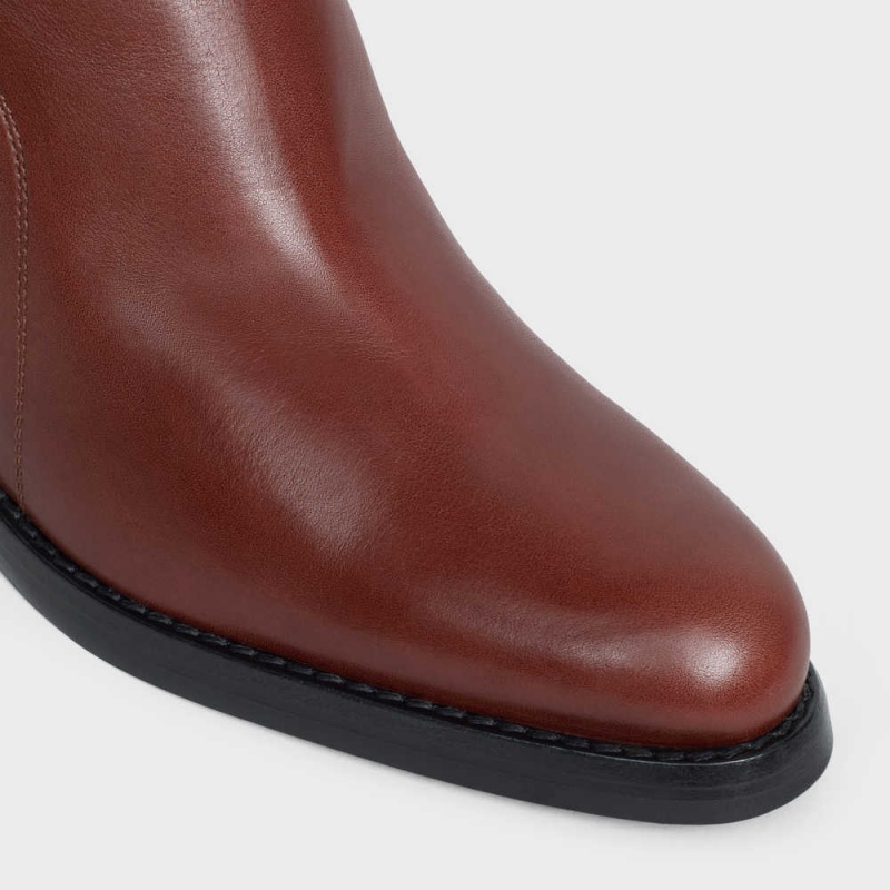 Celine CONDÉ JODHPUR in Calfskin Boots Dark Brown | CL-592495