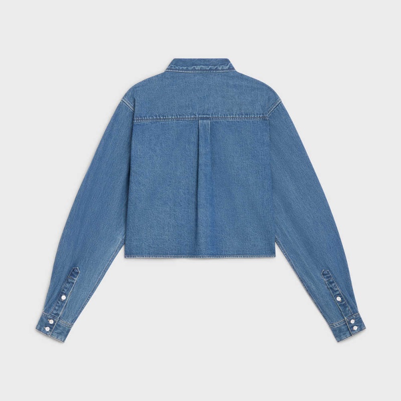 Celine CROPPED IN UNION OCEAN WASH DENIM Shirts UNION OCEAN WASH | CL-592822