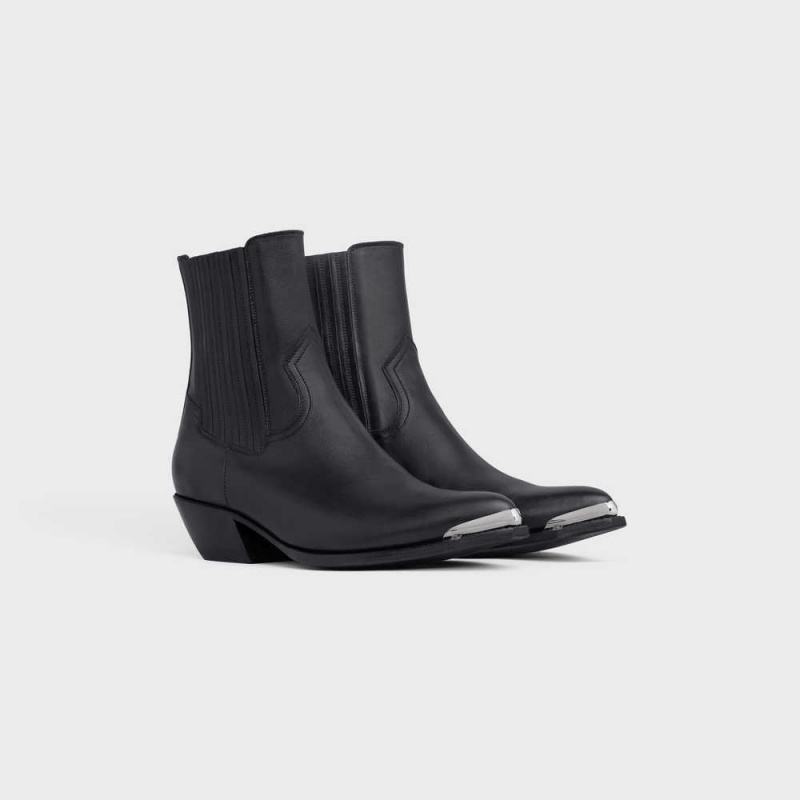 Celine CRUISER CHELSEA WITH METAL TOE in Calfskin Boots Black | CL-592487