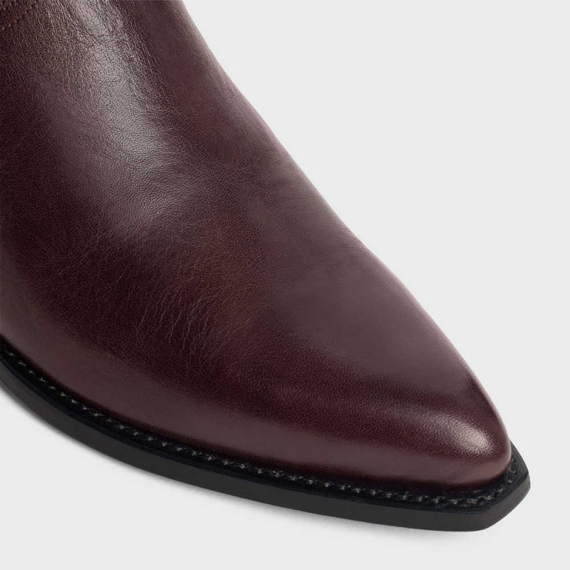 Celine Chelsea Cruiser in Calfskin Boots Dark Burgundy | CL-592488