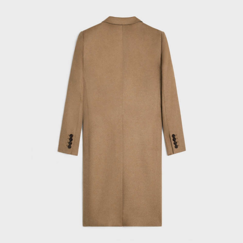 Celine Chesterfield in brushed cashmere Coats CAMEL/GRIS | CL-592624