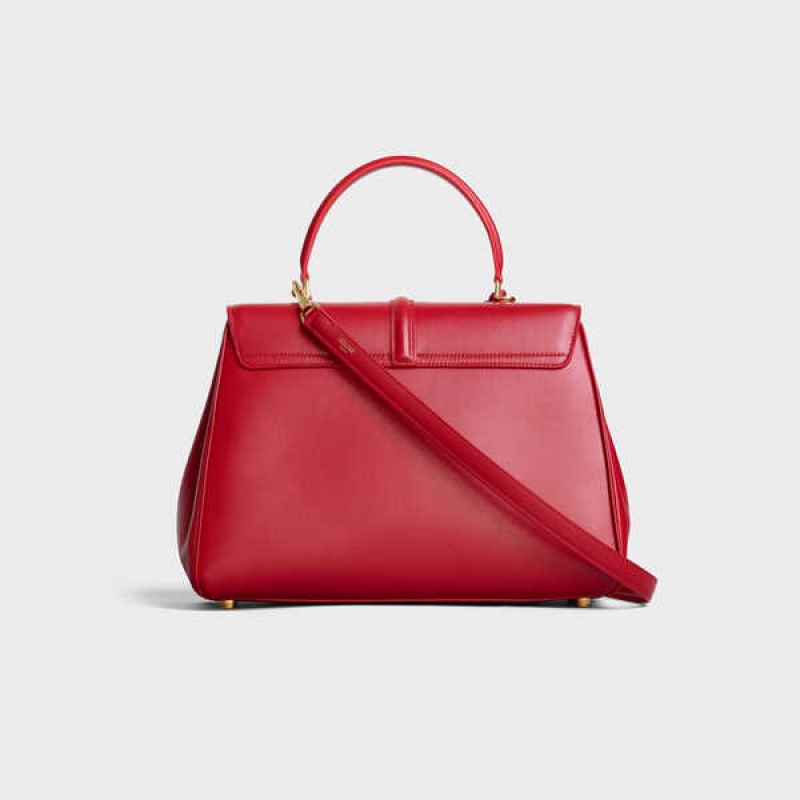 Celine Classique Bag in satinated calfskin 16 Red | CL-593280