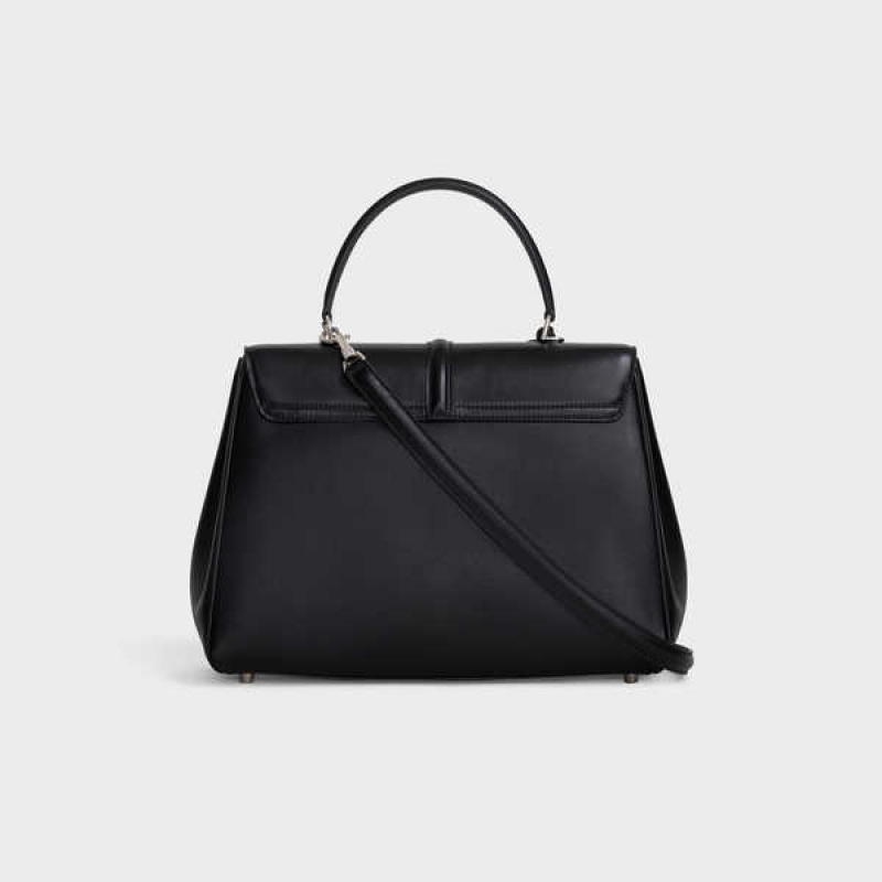 Celine Classique Bag in satinated calfskin 16 Black | CL-593279