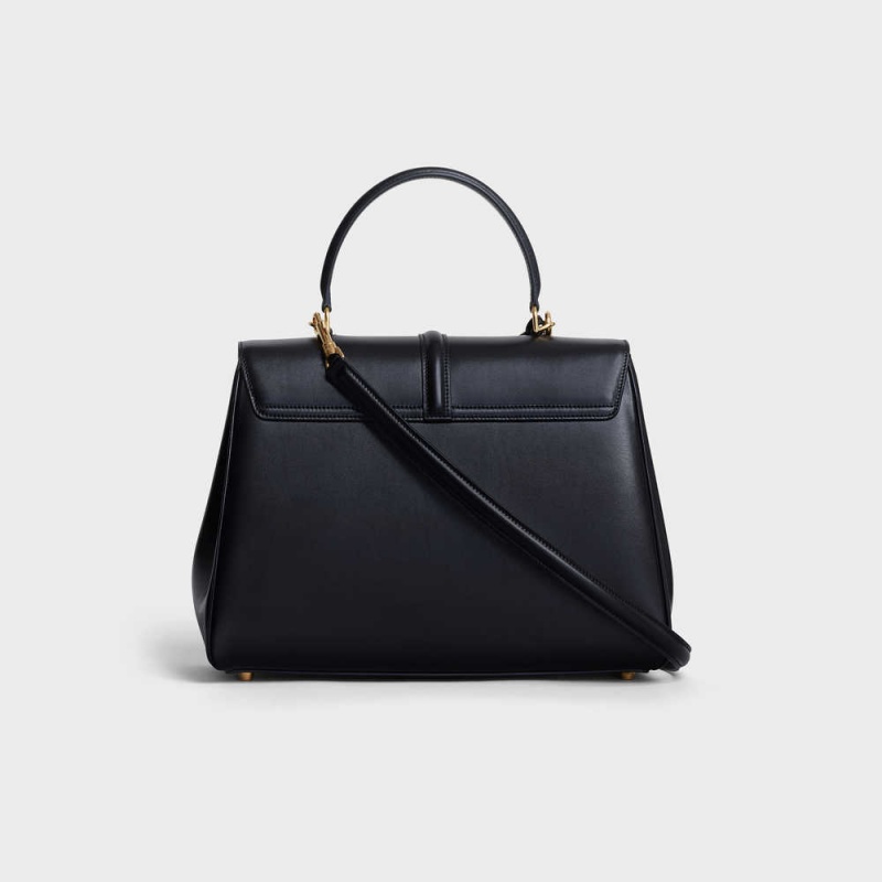 Celine Classique Bag in satinated calfskin 16 Black | CL-593278