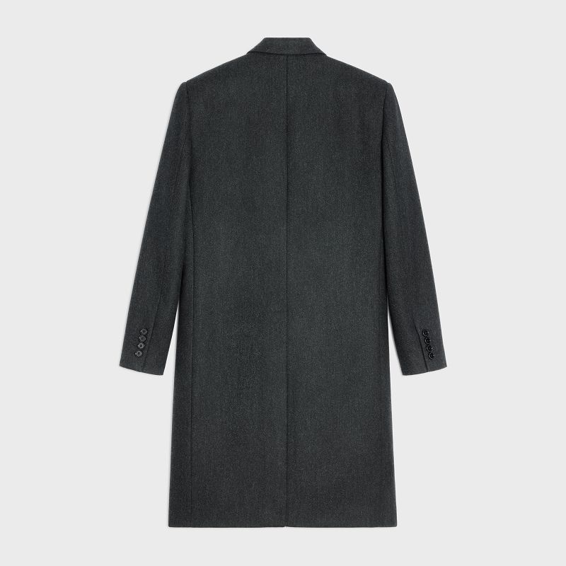 Celine DIAGONAL WOOL OVERCOAT Coats CHARCOAL | CL-591977