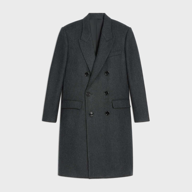 Celine DIAGONAL WOOL OVERCOAT Coats CHARCOAL | CL-591977