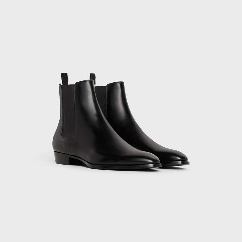 Celine DRUGSTORE CHELSEA in Shiny calfskin Boots Black | CL-591868