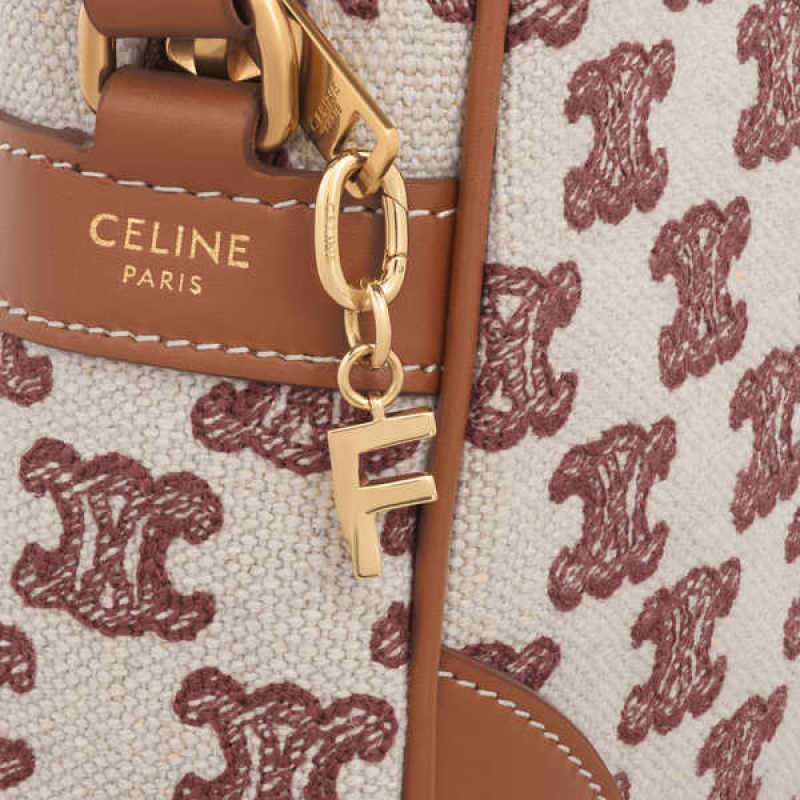 Celine F CHARM in Brass Leather Goods Accessories Gold | CL-592927