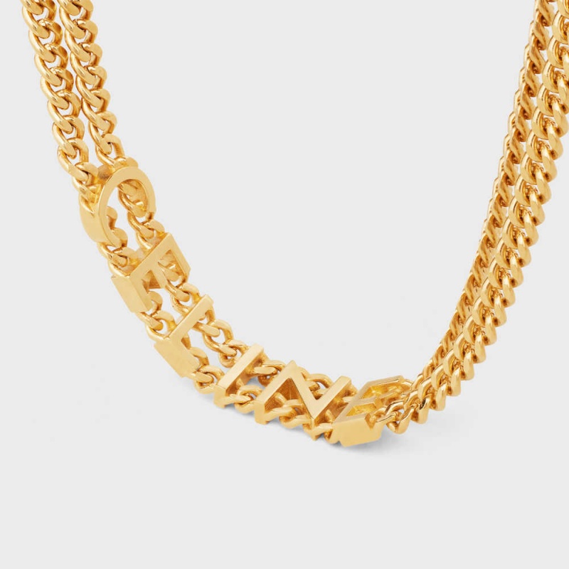 Celine Gourmette in Brass with Gold Finish Necklaces Gold | CL-592253