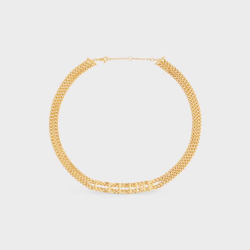 Celine Gourmette in Brass with Gold Finish Necklaces Gold | CL-592253