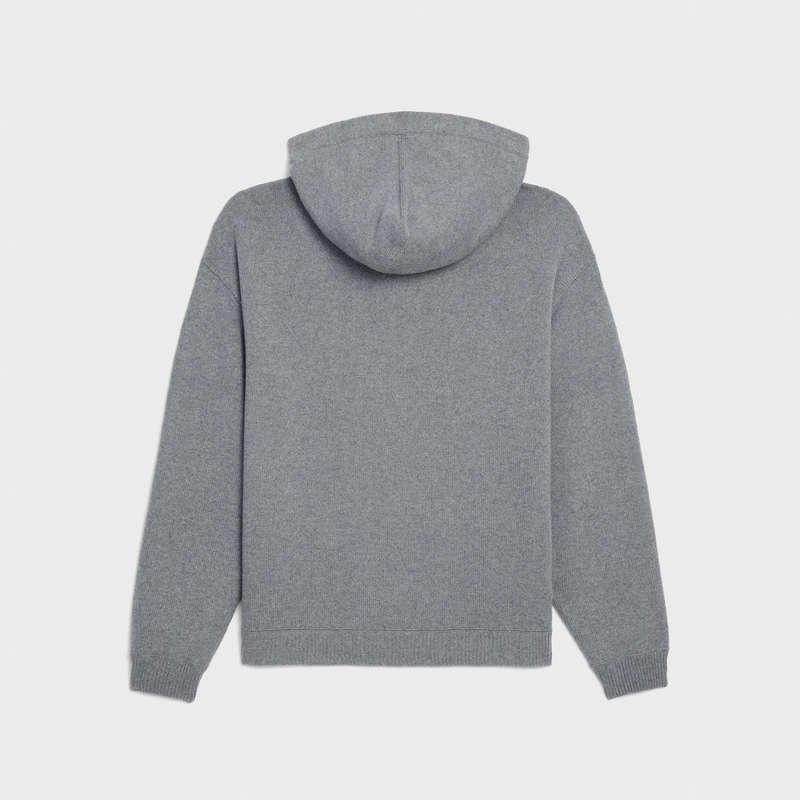 Celine HOODED IN CASHMERE WOOL Sweatshirts Medium grey | CL-592116