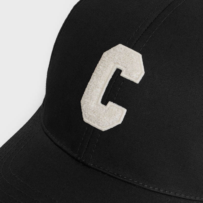 Celine INITIAL BASEBALL IN COTTON Cap Black | CL-591696