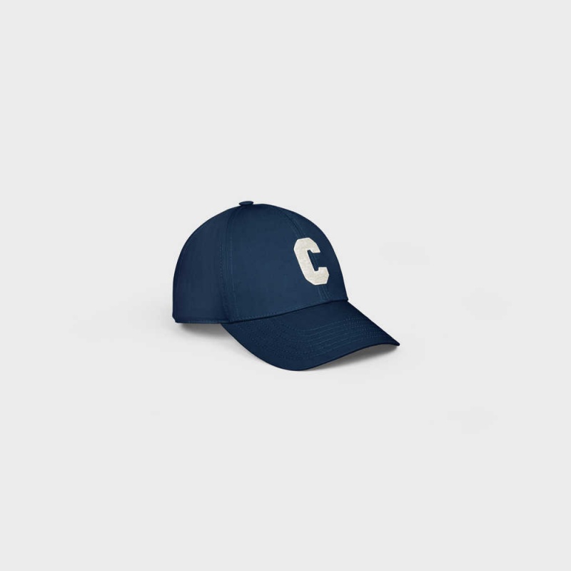 Celine INITIAL BASEBALL IN COTTON Cap Marine | CL-592366