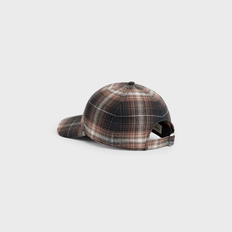 Celine Initial in checked cotton Cap Brown | CL-591699