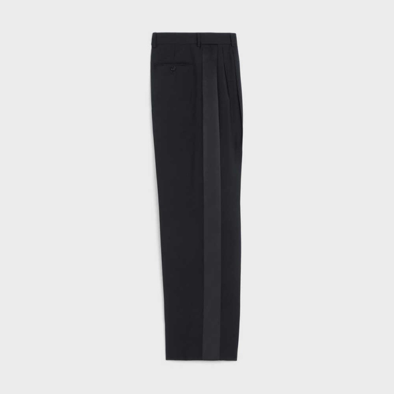 Celine JUDE TUX IN WOOL AND MOHAIR Pants Black | CL-592737